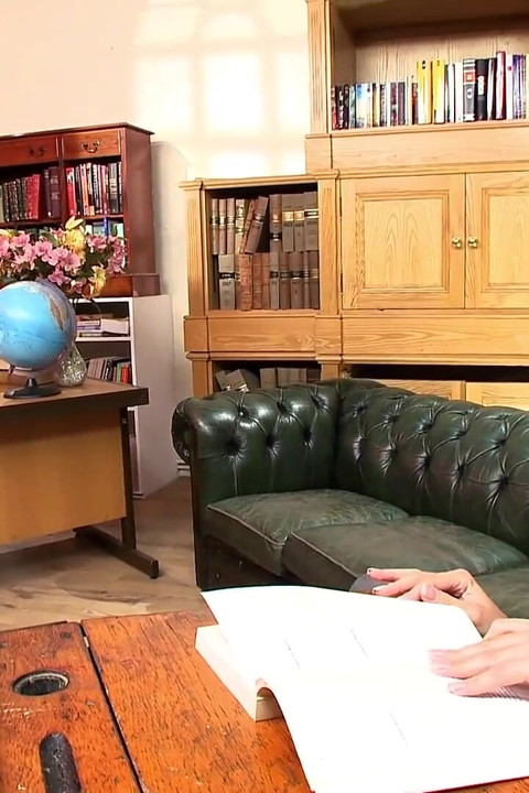 Horny lesbian teacher gets her pussy drilled deep with a big strapon by her student