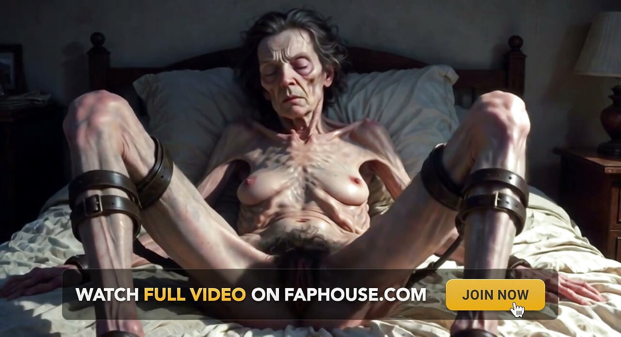 85yo Granny Tied up - Big Open Hairy Pussy Begging for Cum Inside