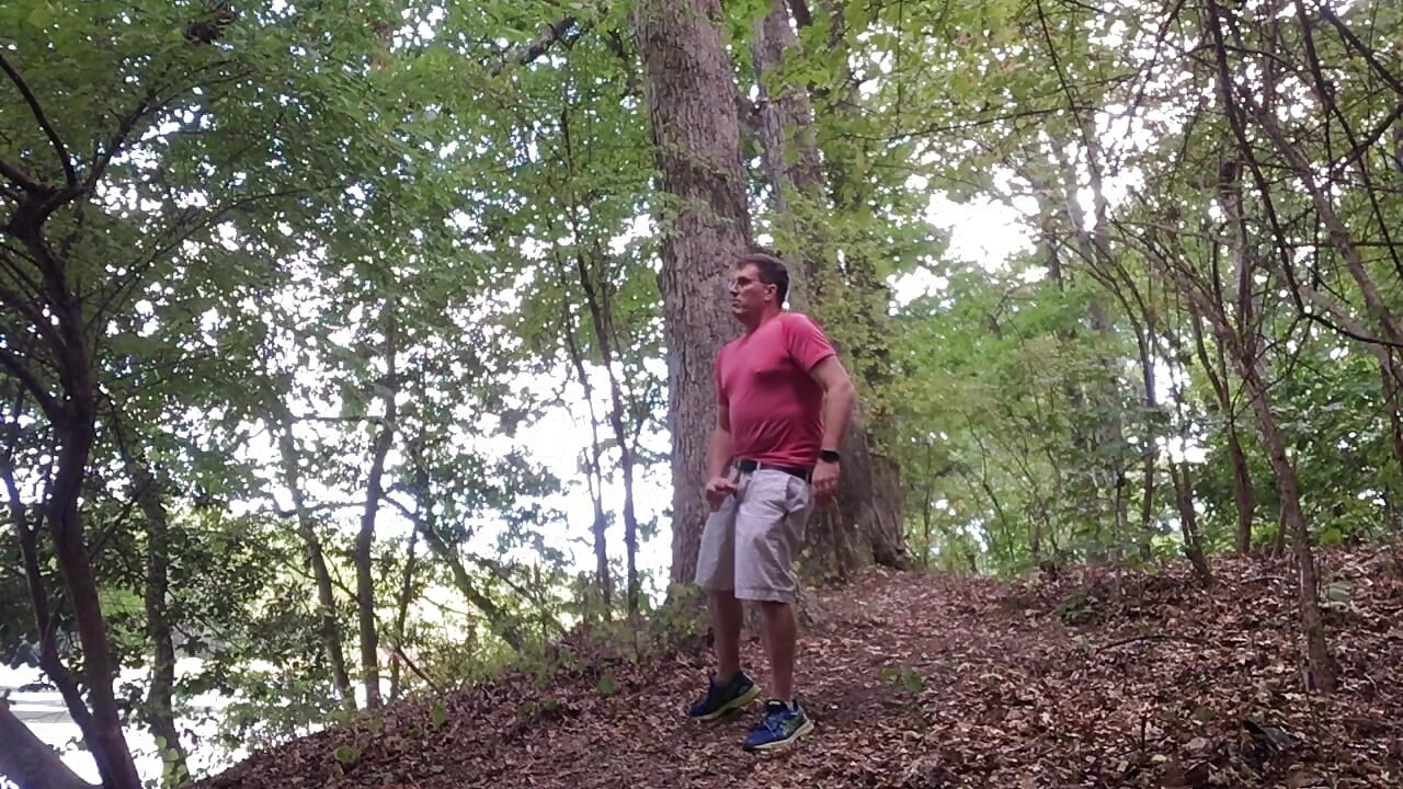 Public Woods Jerk Off on Hiking Trail, Zipper Flash, Hard Cock Stroking, Big Cumshot and Face