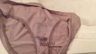 Cumming on wife's panties