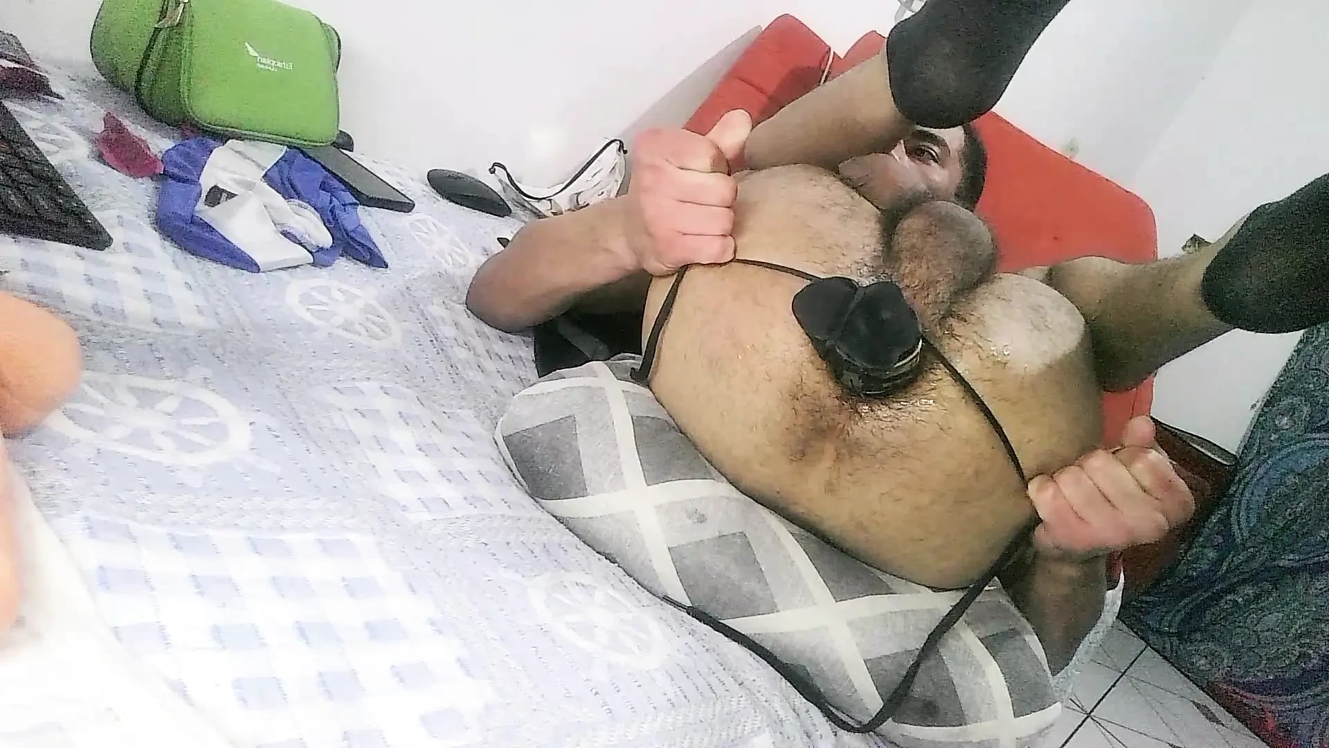 Juego largo con mi enorme consolador negro