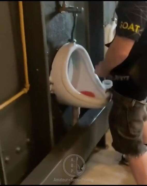 Amateur Guy Caught in Public Urinal (he Can't Pee so He Prefers to Jerk off)