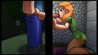 HornyCraft Minecraft Parody Hentai game Ep.36 creeper girl is having a huge shaking orgasm as I creampie her