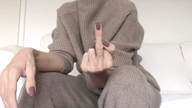 Lady Victoria Valente - Cashmere Knit Outfit, Beautiful Hands, Cocoa Fingernails, Close-ups, JOI