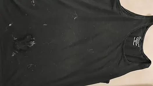 The husband takes a shower and the wife takes the opportunity to masturbate quickly
