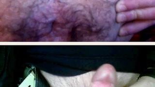 Knutsen wanks with a guy with a big cock and hairy asshole