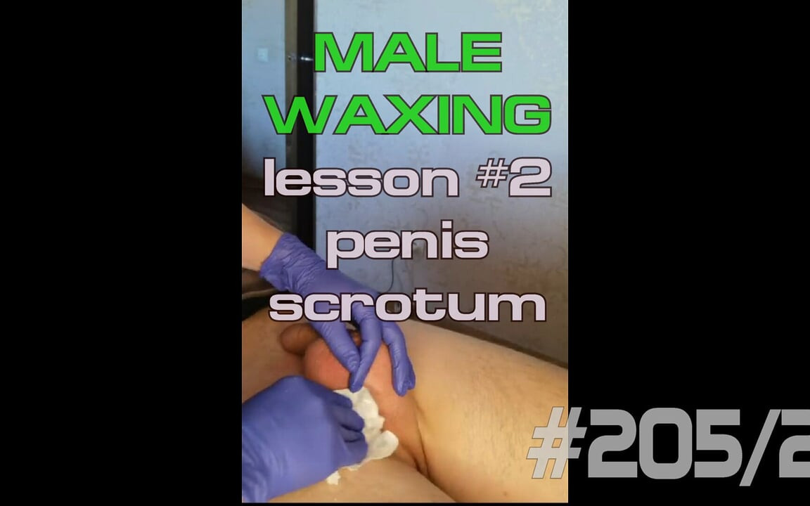 #205(2) Male Waxing. Smooth Penis and Scrotum