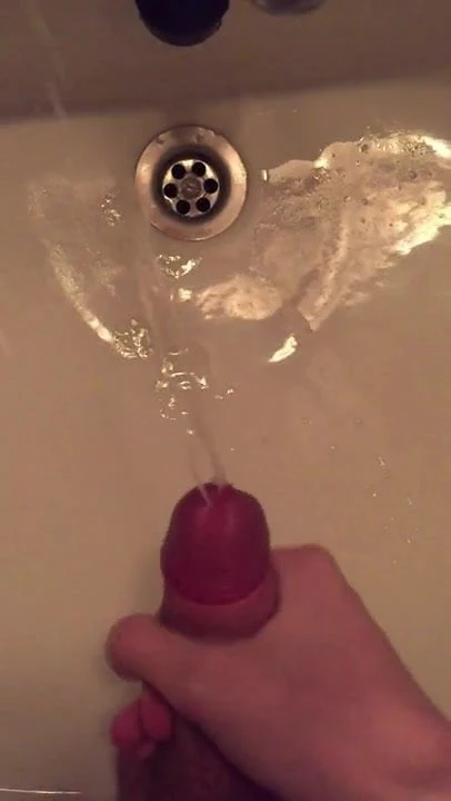 Shooting a big load of cum in my sink