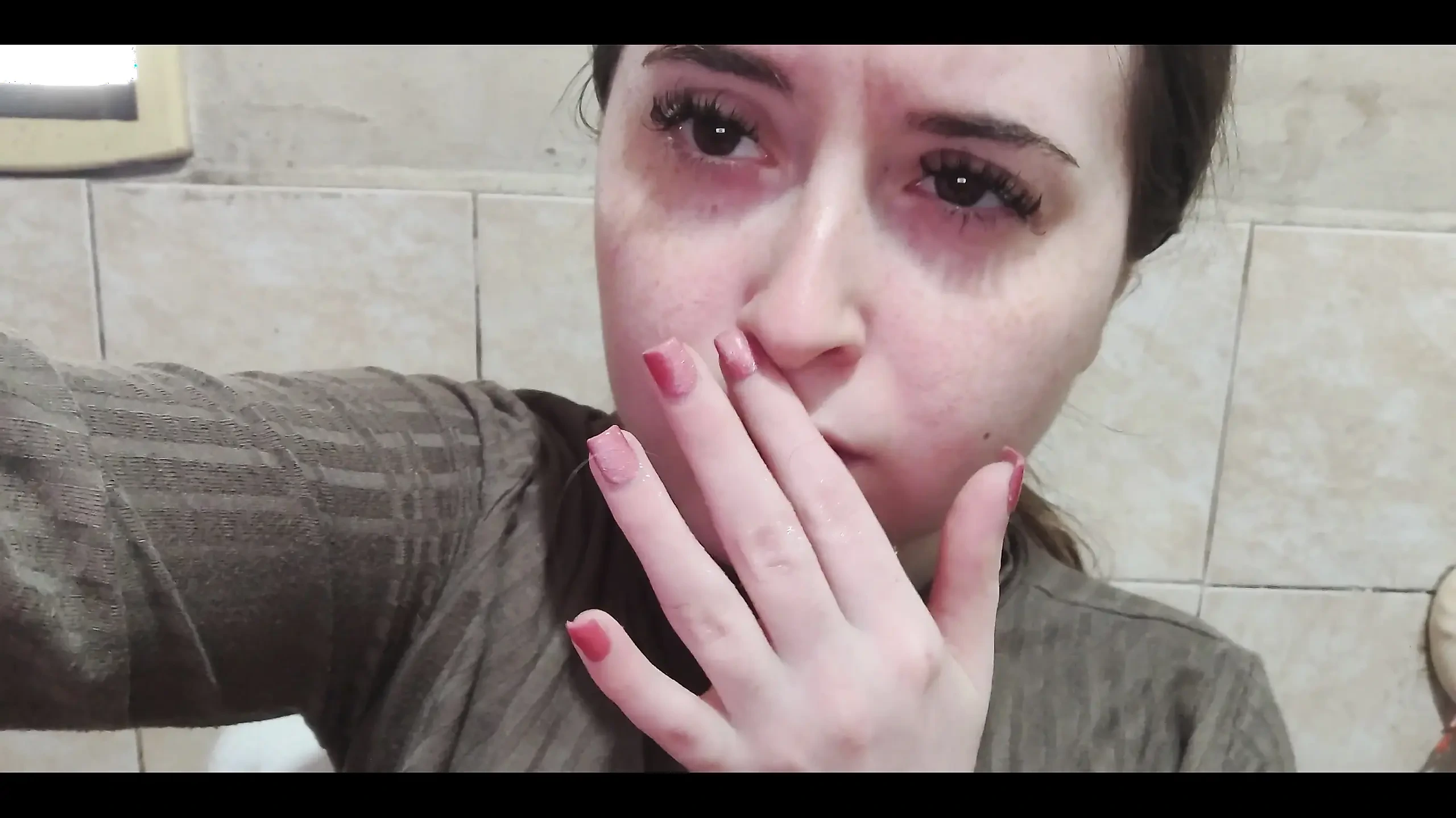 Playing with my fingers and my hairy pussy