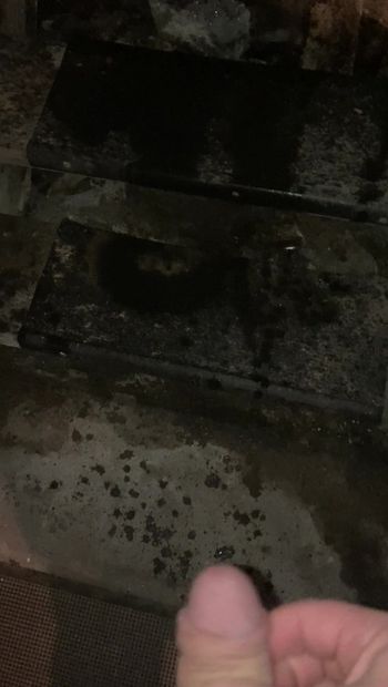 Piss on basement steps at work