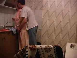 Grandma gets it in the Kitchen