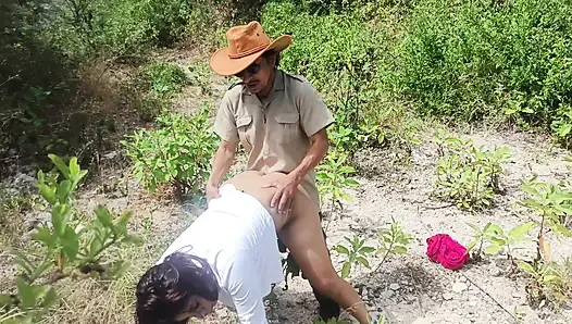 Lucky old man fucks his beautiful, big-assed stepdaughter in the countryside