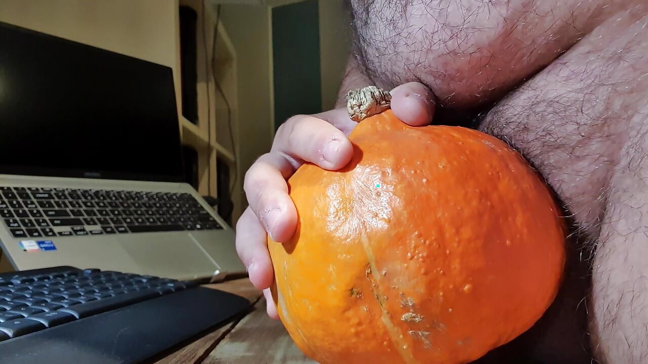 Fucking a pumpkin with my dick for dinner