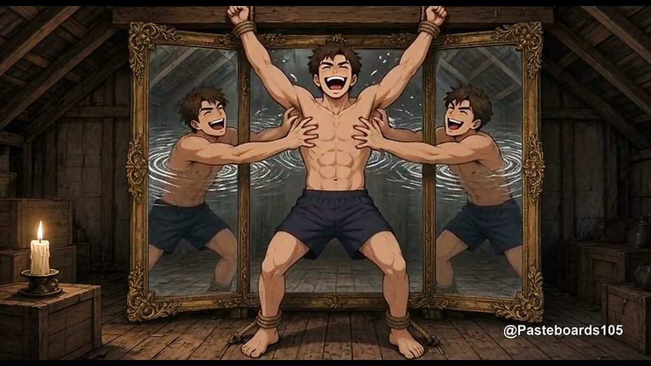 The Cursed Mirror - His Reflection Tickles Him (2D Anime)