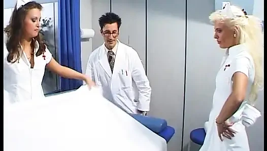 Pretty German nurse gets a facial after hot klinik sex