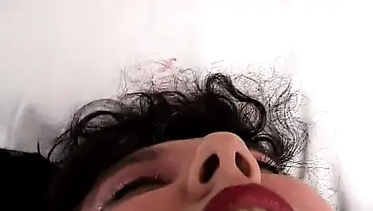 Chunky brunette enjoys solo sex