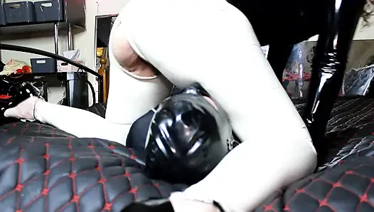 Femdom Horny Mistress Eva Latex Fetish Milf Dominatrix Leggins Femdom BDSM Kink Facesitting Pussylingus Big Ass Milf