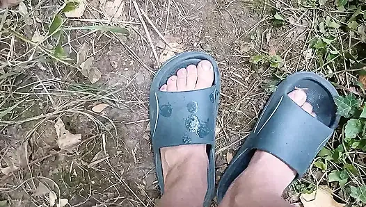 The good fat piss-drinker and wanker-sniffer of stinky socks by the river!