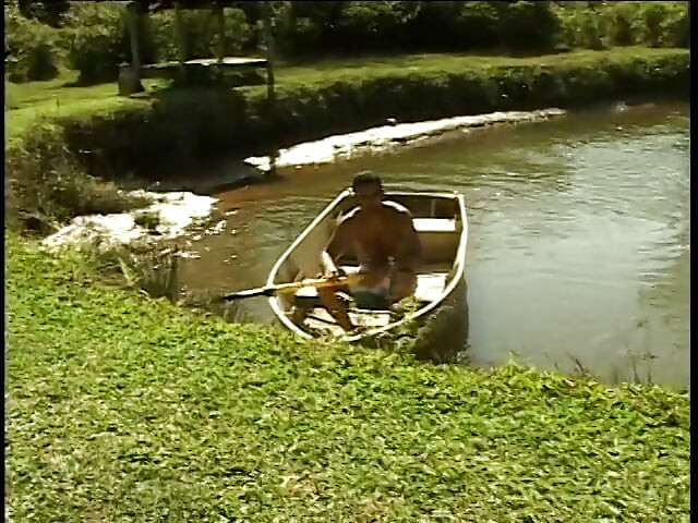 Horny stud enjoying it as they double penetrate sexy babe outdoors