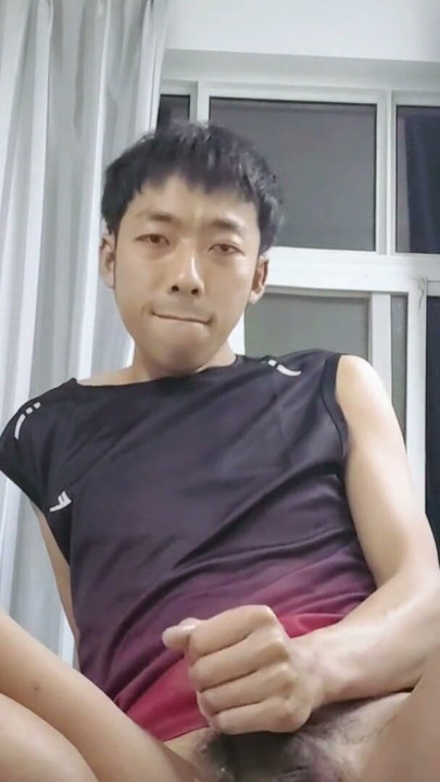 Cute Asian boy passionately masturbates, moans, ejaculates, and eats semen in the college office | Clip 2