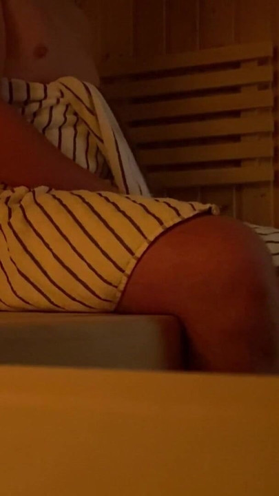 Memorable moment from "Caught jerking off in public sauna, huge cumshot"