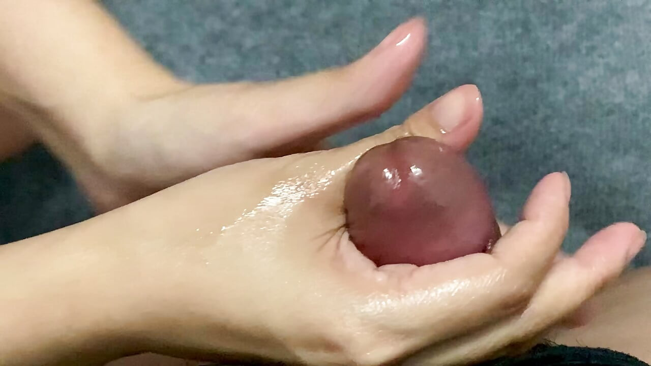 Close-up of Vietnamese youth's cock massage