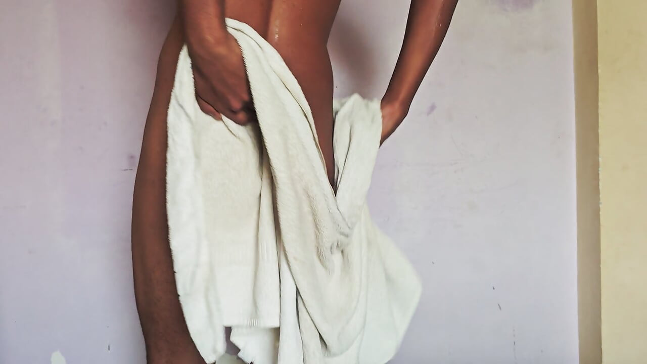 Indian boy taking bath with big dick