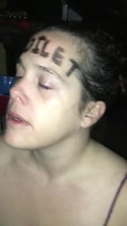 Dumb Slut Drinking Piss