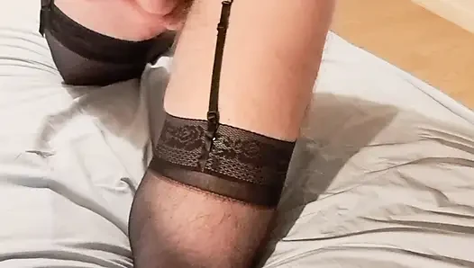 Lingerie play - basque and garter belt