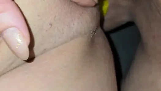 Cum drinking from condom