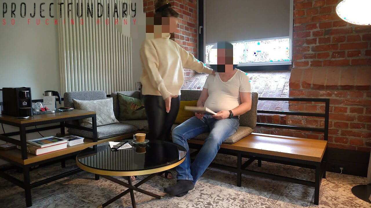coffee break sex rubber pants turtleneck