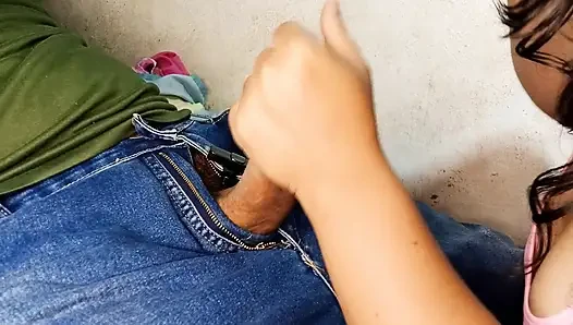 How long could you last without coming if my stepsister grabbed your penis in this professional way?