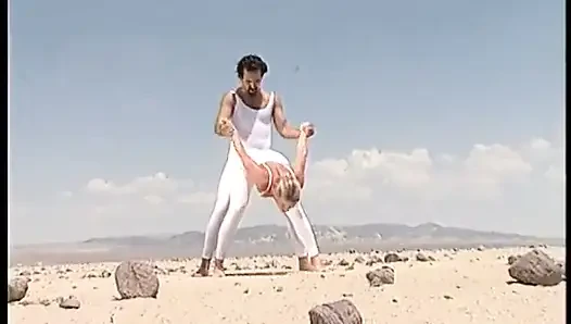 Excellent blonde lady in white gets dick in her tight asshole