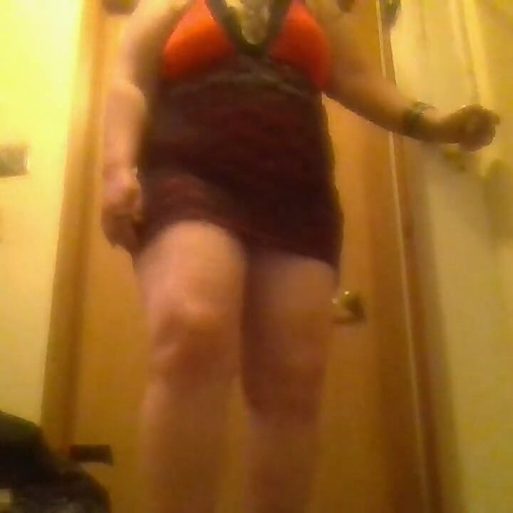 Sexy Hot Tight Pussy Big Tata Red Dress Black Panties