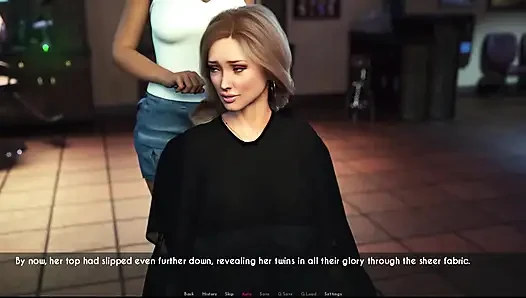Awam Sophia zeigte ihre möpse im friseursalon.