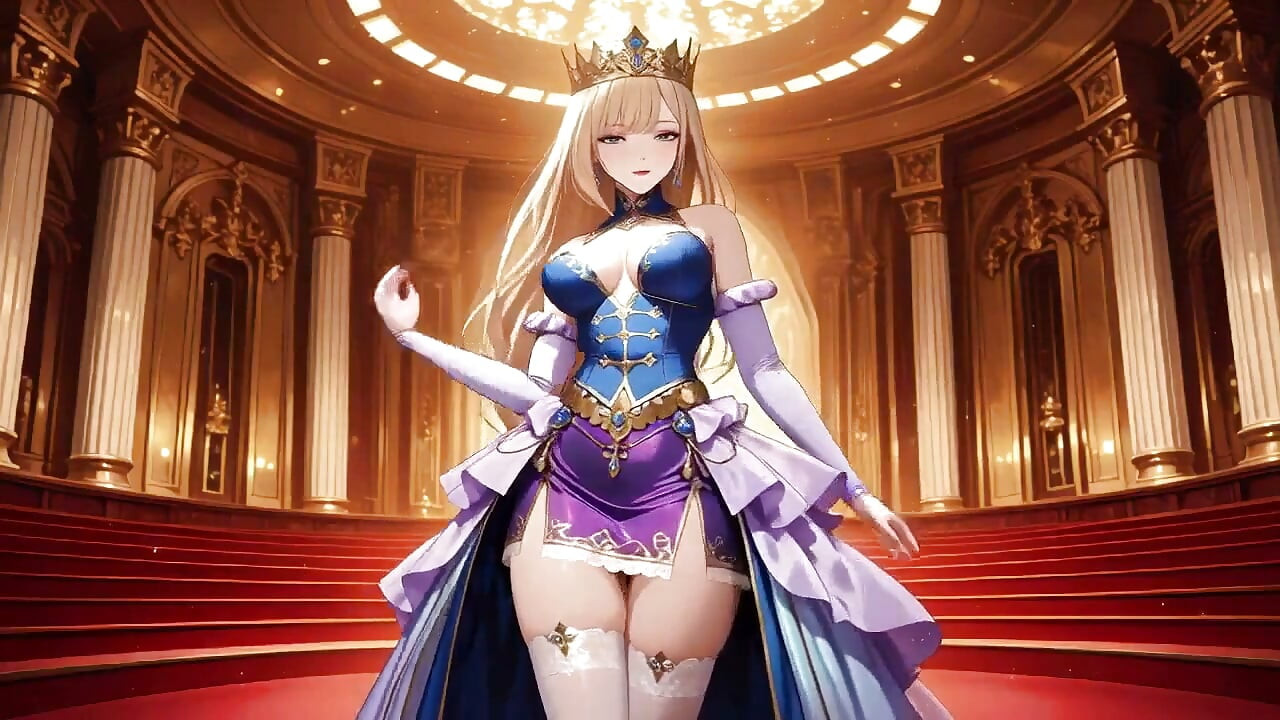 Languidly Reclining on the Throne, Hand Over Chest, Gazing Back-can You Handle This Regal yet Sexy Contrast?