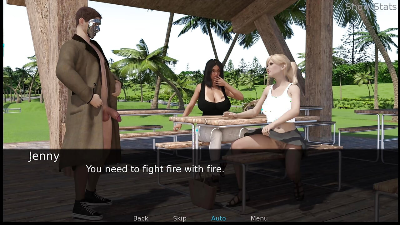 项目热辣的妻子 - 在户外玩珍妮的胸部