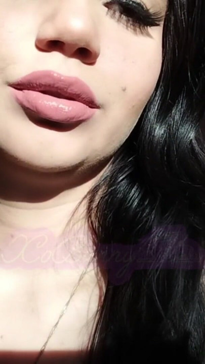 Big natural luscious lips close up smoking cigarette | Clip 1