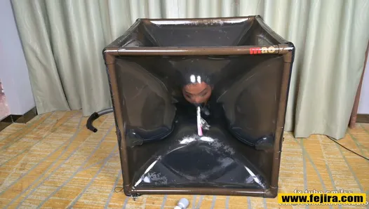 Fejira Com - латексная вакуумная коробка с тяжелой резиновой женской доминирующей