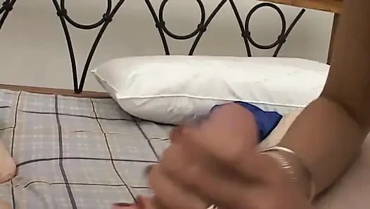 Mature MILF Strokes Throbbing Big Cock with Both Hands