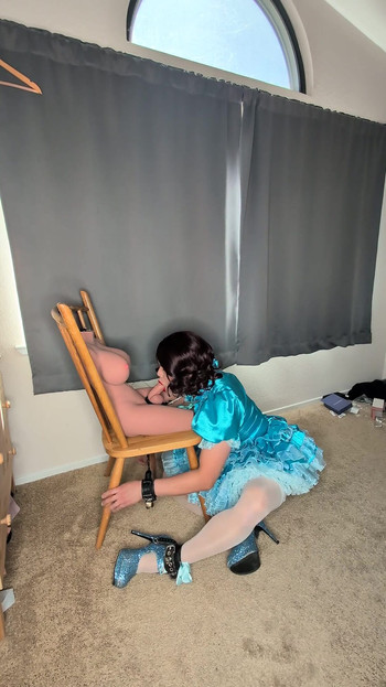 Sissy Maid Gets Her Collar Locked to Her Doll's Cock!