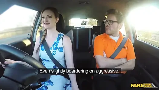 Fake Driving School - грязный секрет горячей рыжих: минет на улице и поклонение большим сиськам