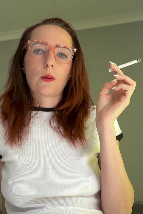Hot Girl Smoking in Tight White Top