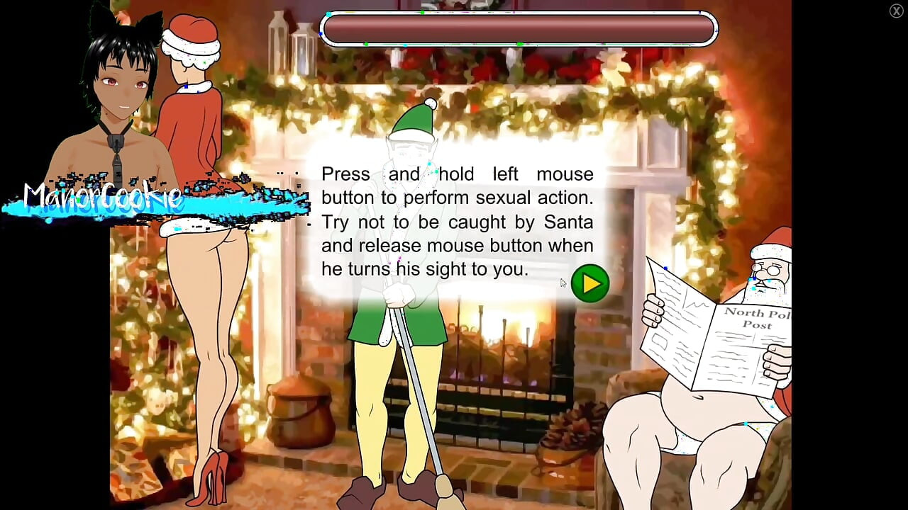 Unfaithful Mrs. Claus - Time to sneak around Santa to sick on tits and fuck her pussy