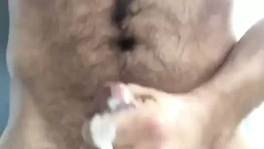 Pump porn video – hairy man pumps out a big load