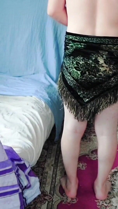 Key moment from "Arab Dancer, Sissy Crossdresser Slut, White Body, Twink, Gay Amateur, Big Ass, Big Butt, Booty, Dancing,"