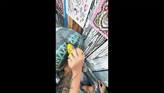 Tattoo Session Gone Filthy - Pierced Pussy Licking and Anal Play