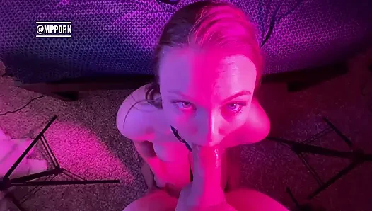 Throat Fucked and Massive Facial for Big Tit Slut