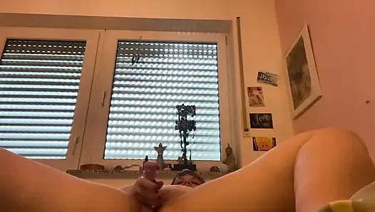 Stepdaddy tells me to do it with the glass dildo