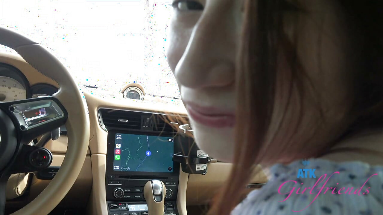 Sweet Amateur Ava Davis in Braces Gives Road Head POV on Car Ride GFE Session